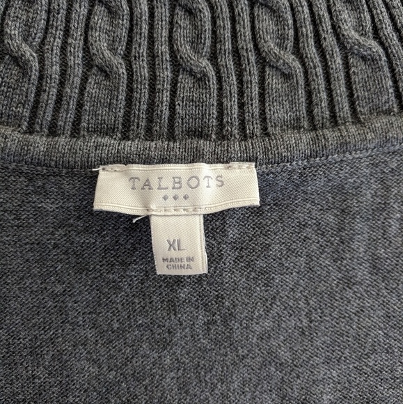 Talbots Gray Cotton Sweater - Picture 4 of 5